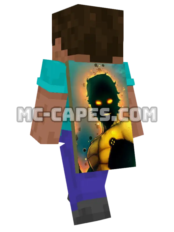 Sunspot Minecraft cape worn on a player, seen from behind