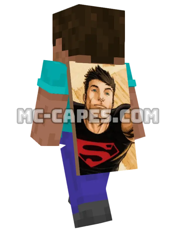 Superboy Minecraft cape worn on a player, seen from behind