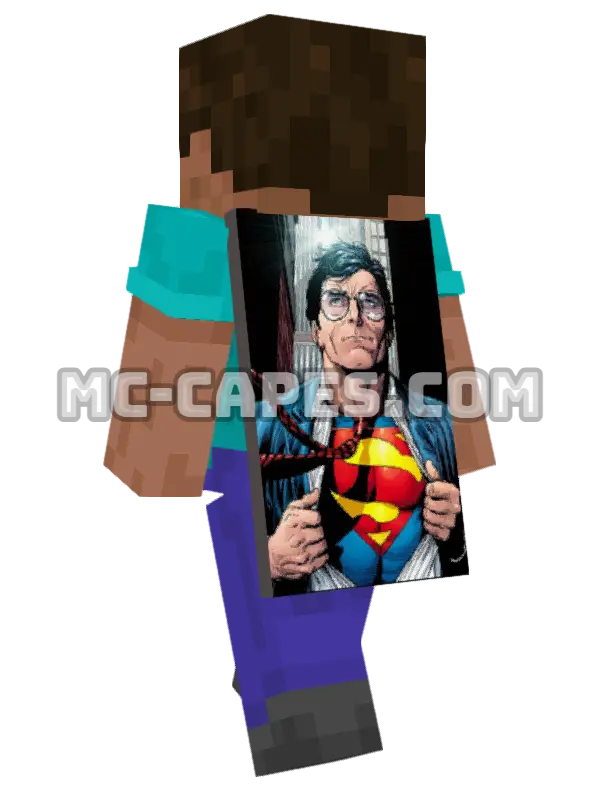 Superman Minecraft cape worn on a player, seen from behind
