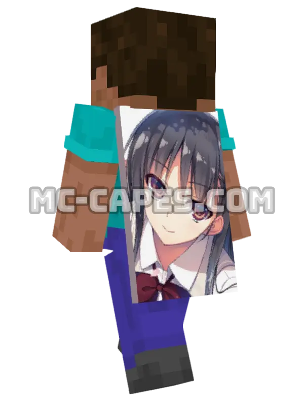 Suzune Horikita Minecraft cape worn on a player, seen from behind
