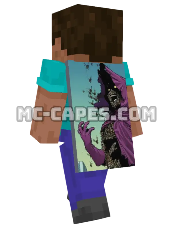 Swarm Minecraft cape worn on a player, seen from behind