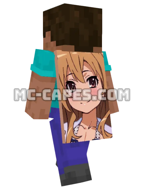 Taiga Aisaka Minecraft cape worn on a player, seen from behind