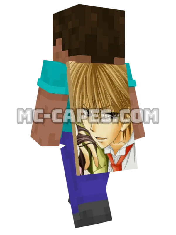 Takumi Usui Minecraft cape worn on a player, seen from behind