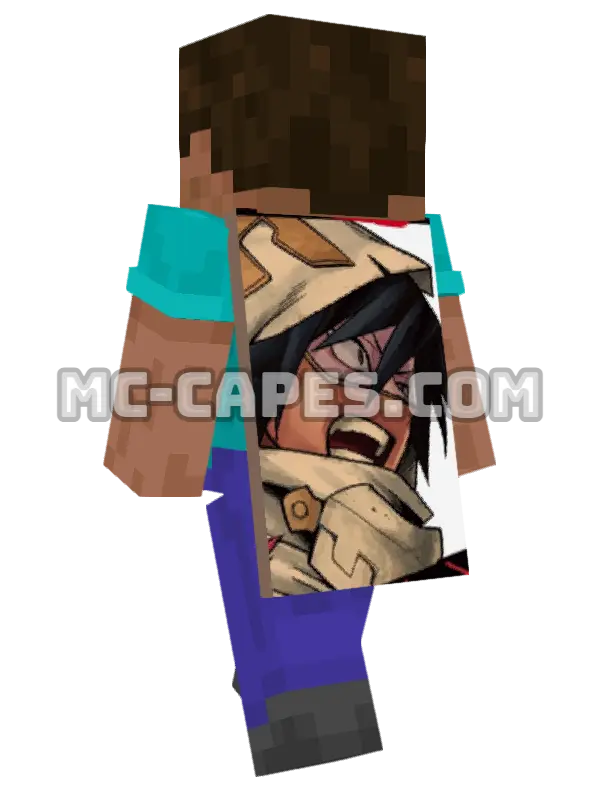Tamaki Amajiki Minecraft cape worn on a player, seen from behind