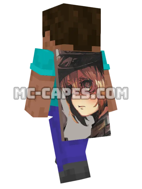 Tanya Degurechaff Minecraft cape worn on a player, seen from behind