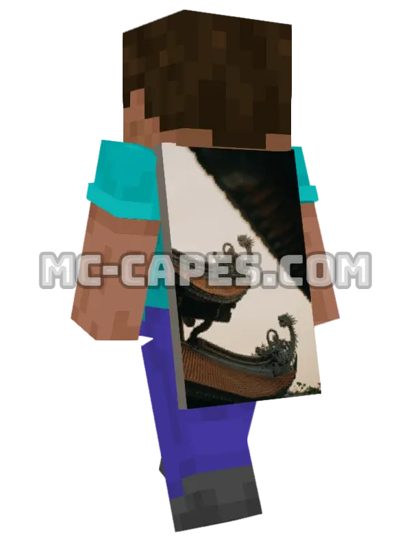 Temple Dragon Minecraft cape worn on a player, seen from behind