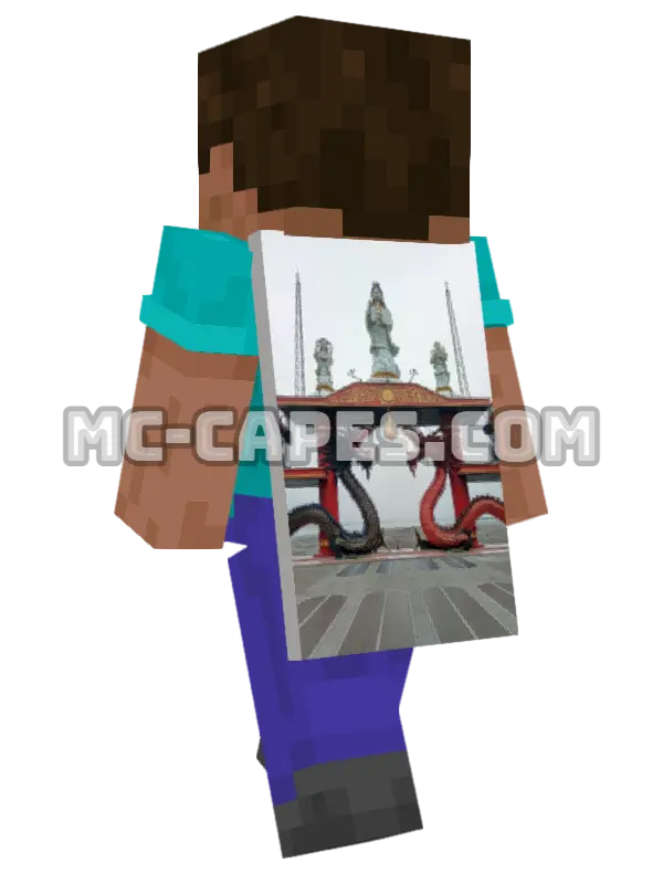 Temple Dragons Minecraft cape worn on a player, seen from behind