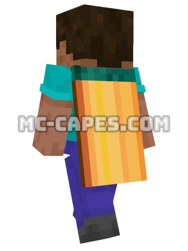 Test Minecraft cape worn on a player, seen from behind