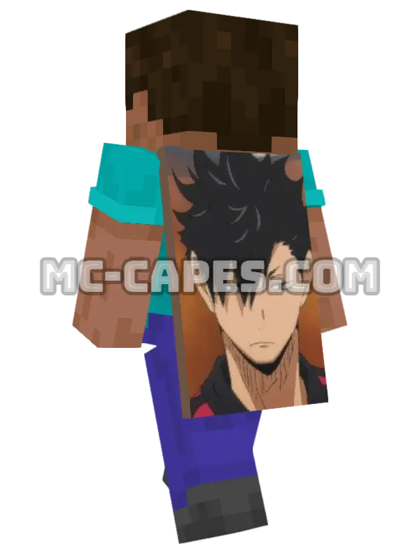 Tetsurou Kuroo Minecraft cape worn on a player, seen from behind