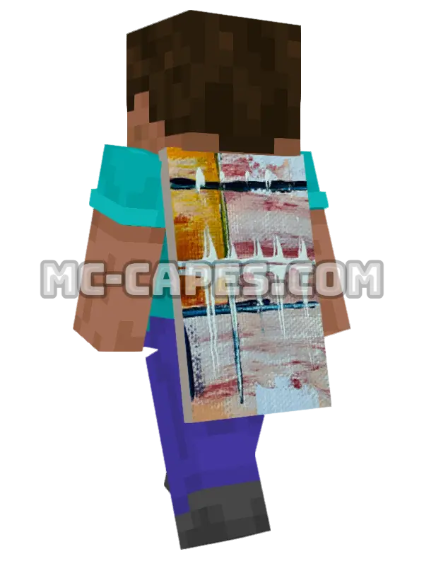 Textured Painting Minecraft cape worn on a player, seen from behind