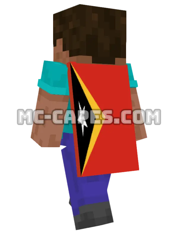 Timor-Leste Flag Minecraft cape worn on a player, seen from behind