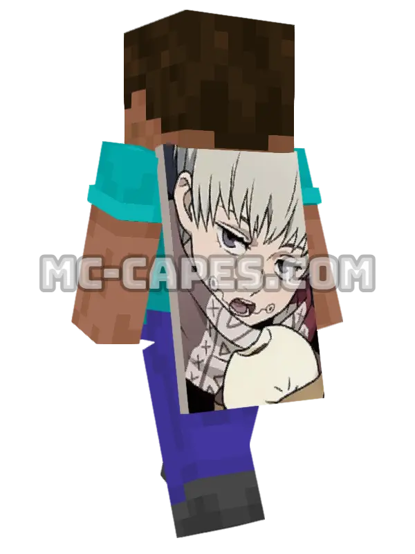 Toge Inumaki Minecraft cape worn on a player, seen from behind