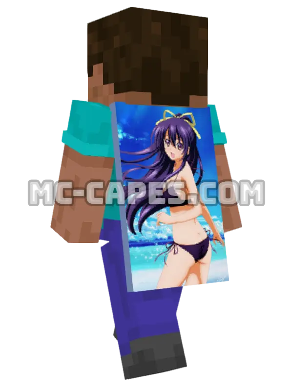 Tohka Bikini Minecraft cape worn on a player, seen from behind