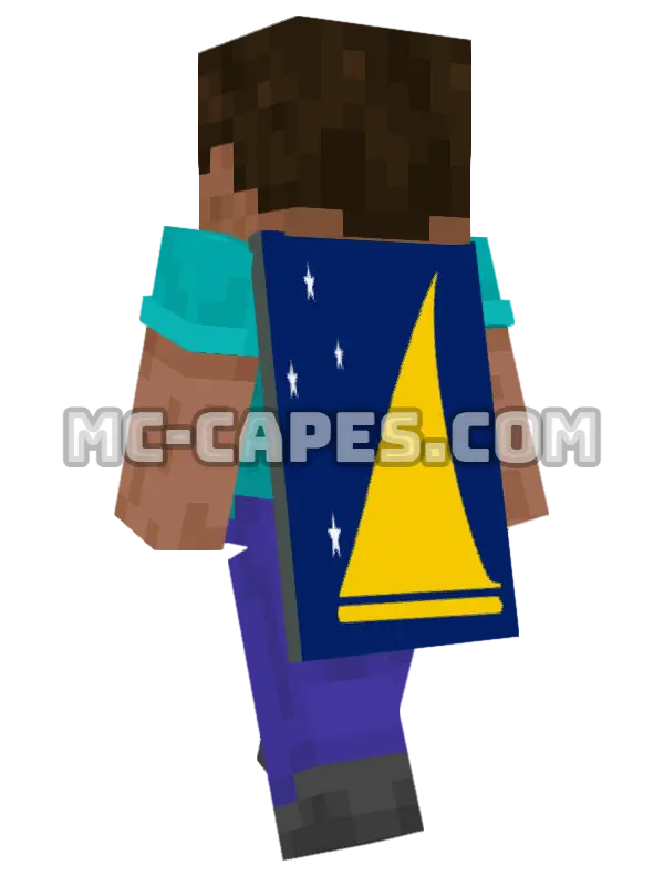 Tokelau Flag Minecraft cape worn on a player, seen from behind