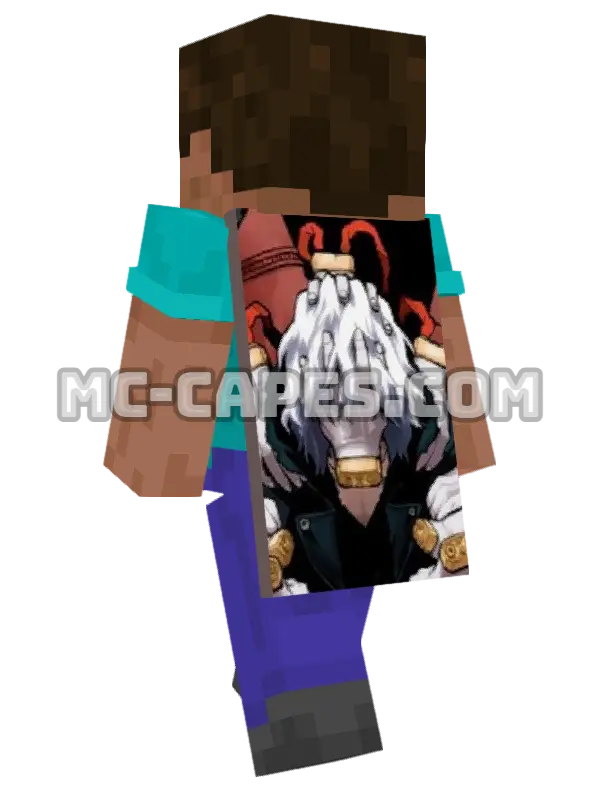 Tomura Shigaraki Minecraft cape worn on a player, seen from behind