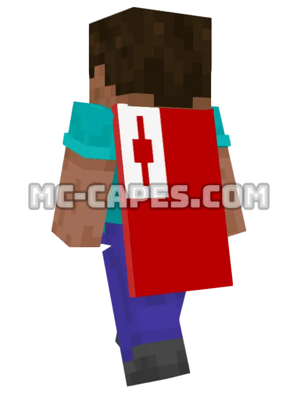 Tonga Flag Minecraft cape worn on a player, seen from behind