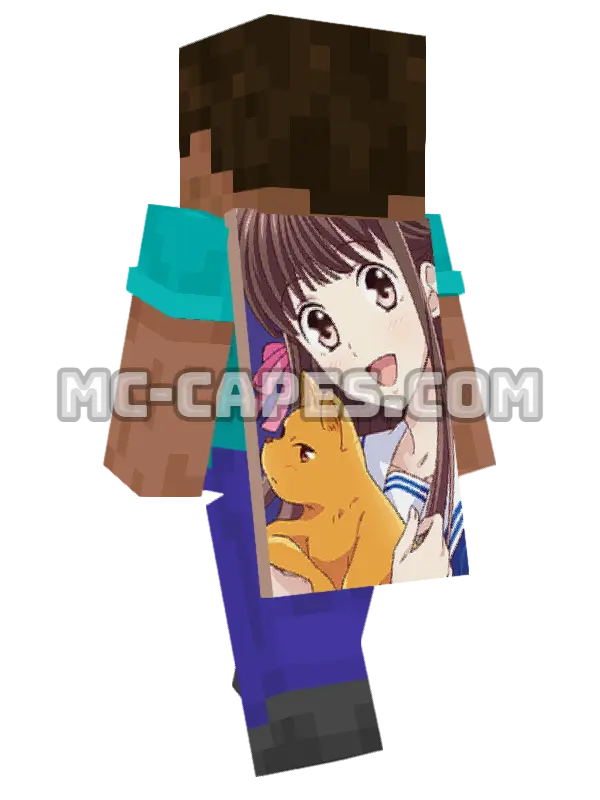 Tooru Honda Minecraft cape worn on a player, seen from behind