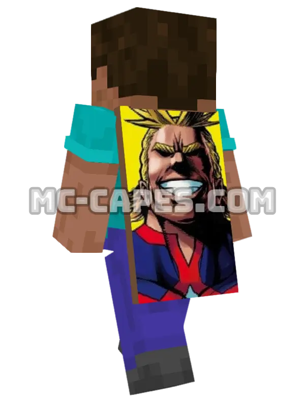 Toshinori Yagi Minecraft cape worn on a player, seen from behind