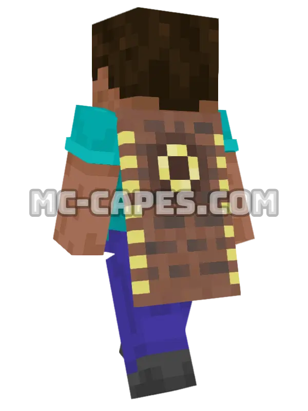 Translator (Japanese) Minecraft cape worn on a player, seen from behind