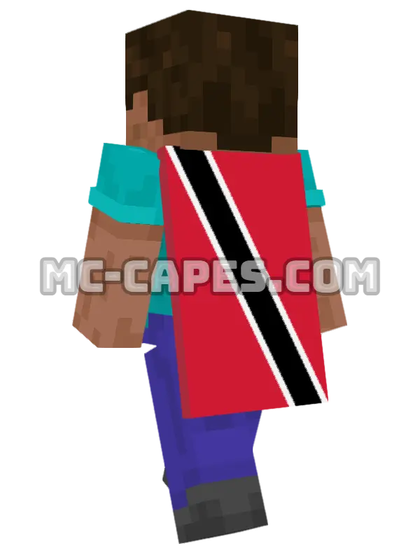 Trinidad and Tobago Flag Minecraft cape worn on a player, seen from behind