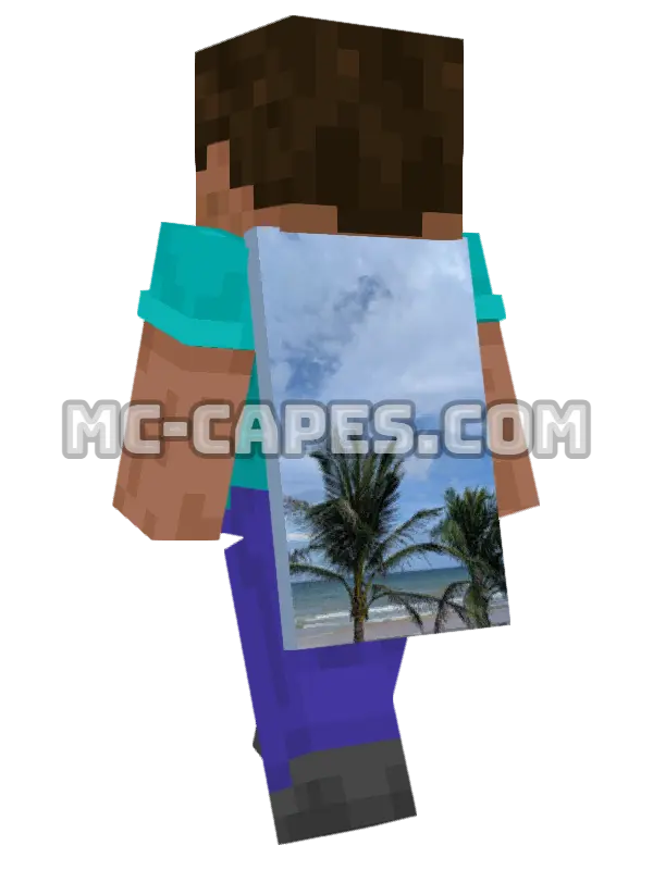 Tropical Beach Minecraft cape worn on a player, seen from behind