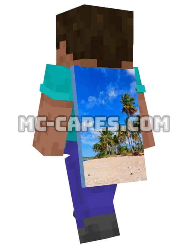 Tropical Beach Minecraft cape worn on a player, seen from behind