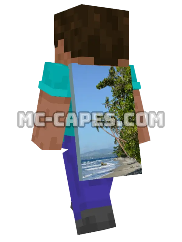 Tropical Beach Minecraft cape worn on a player, seen from behind