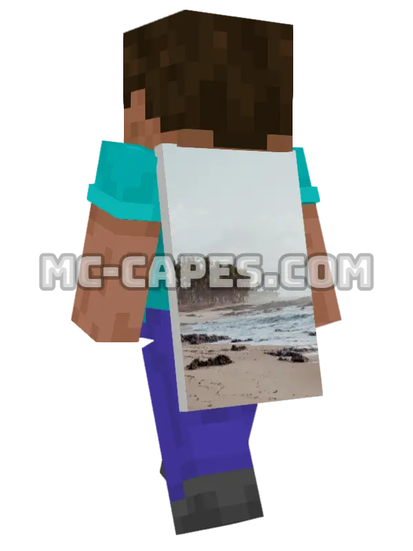 Tropical Beach Minecraft cape worn on a player, seen from behind