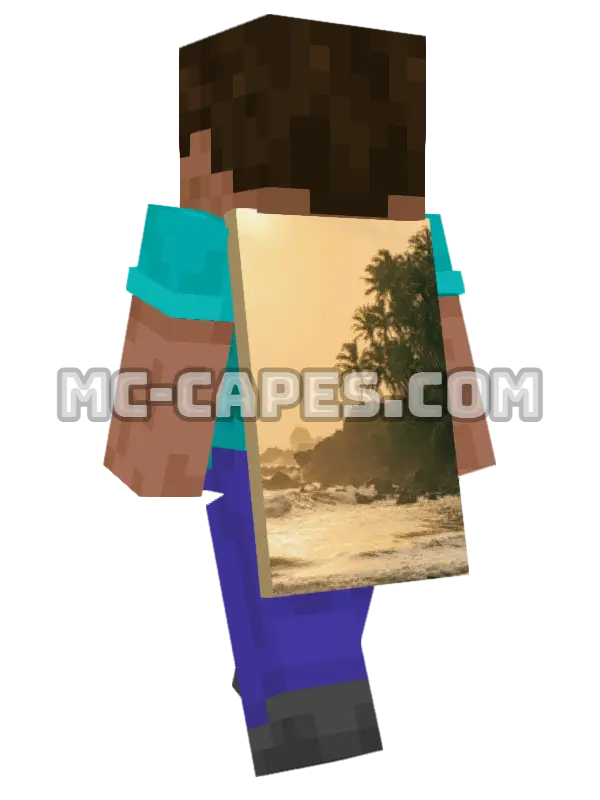 Tropical Beach Minecraft cape worn on a player, seen from behind