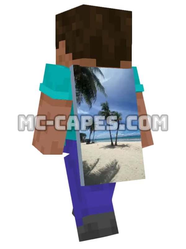 Tropical Beach Minecraft cape worn on a player, seen from behind