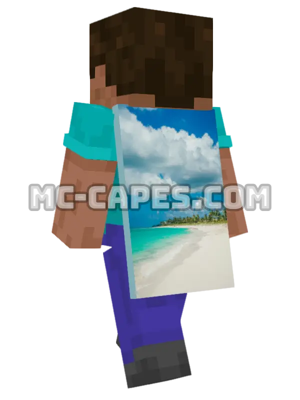 Tropical Seashore Minecraft cape worn on a player, seen from behind