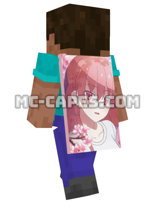 Tsukasa Yuzaki Minecraft cape worn on a player, seen from behind