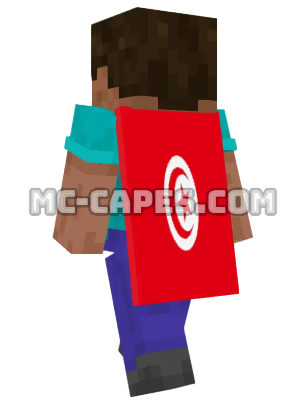 Tunisia Flag Minecraft cape worn on a player, seen from behind