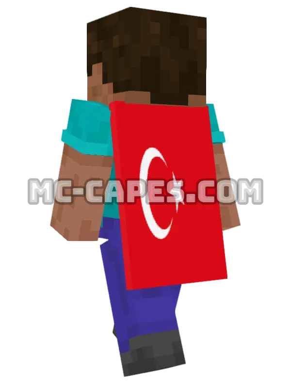 Turkey Flag Minecraft cape worn on a player, seen from behind