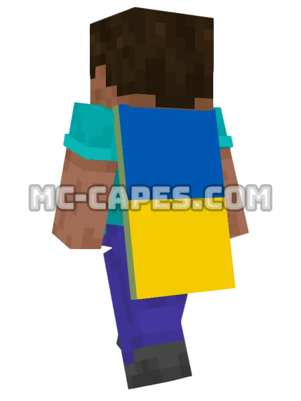 Ukraine Flag Minecraft cape worn on a player, seen from behind