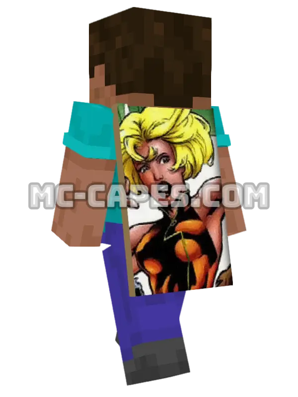 Ultragirl Minecraft cape worn on a player, seen from behind