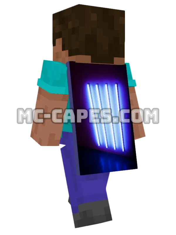 UV Lamps Minecraft cape worn on a player, seen from behind