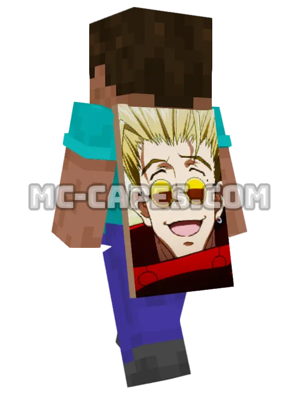 Vash the Stampede Minecraft cape worn on a player, seen from behind