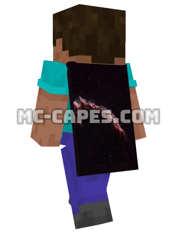 Veil Nebula Minecraft cape worn on a player, seen from behind