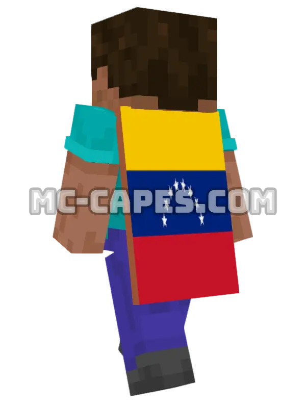 Venezuela Flag Minecraft cape worn on a player, seen from behind