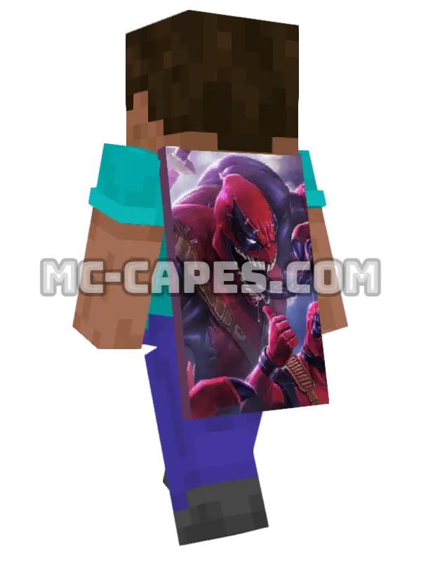 Venompool Minecraft cape worn on a player, seen from behind