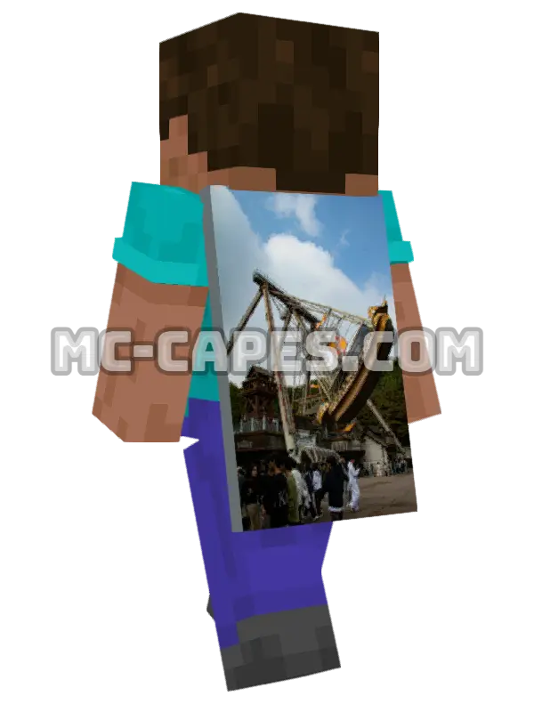 Viking Longship Minecraft cape worn on a player, seen from behind