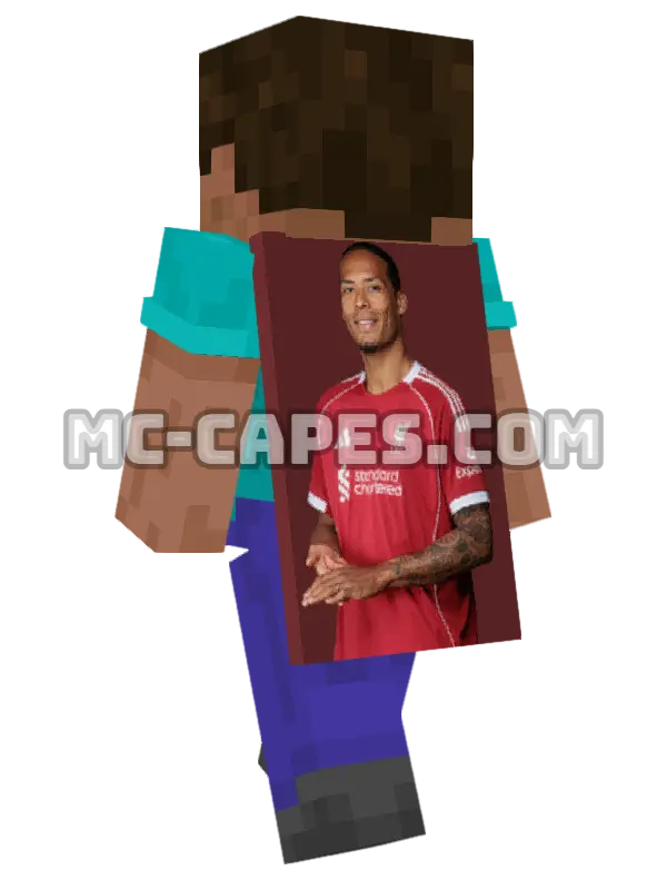 Virgil van Dijk Minecraft cape worn on a player, seen from behind