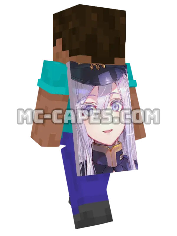 Vladilena Milizé Minecraft cape worn on a player, seen from behind