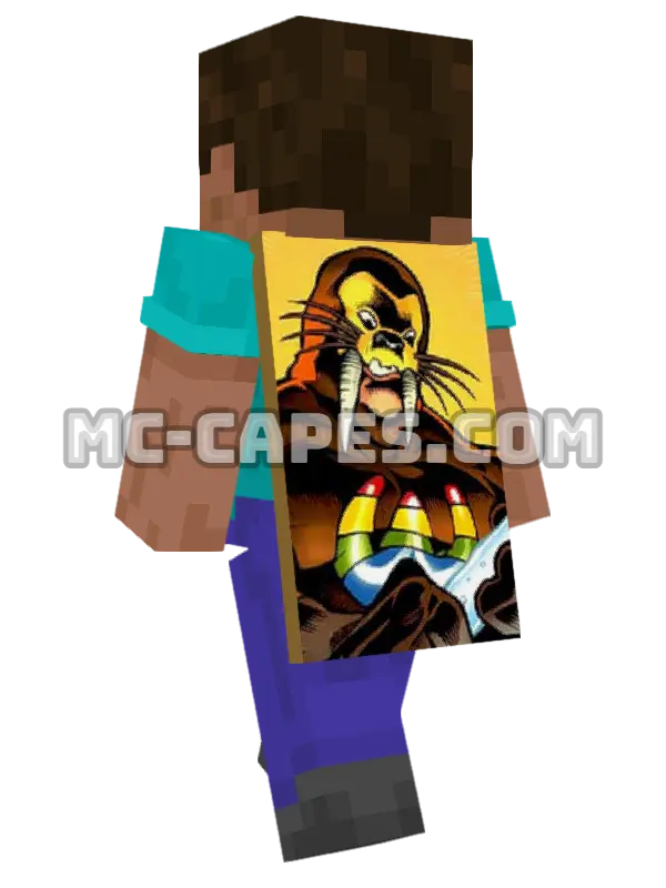 Walrus Minecraft cape worn on a player, seen from behind