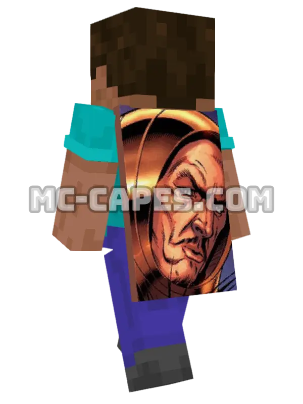 Warp Minecraft cape worn on a player, seen from behind