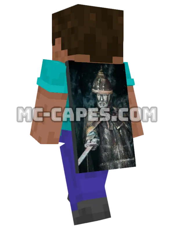Warrior Armor Minecraft cape worn on a player, seen from behind