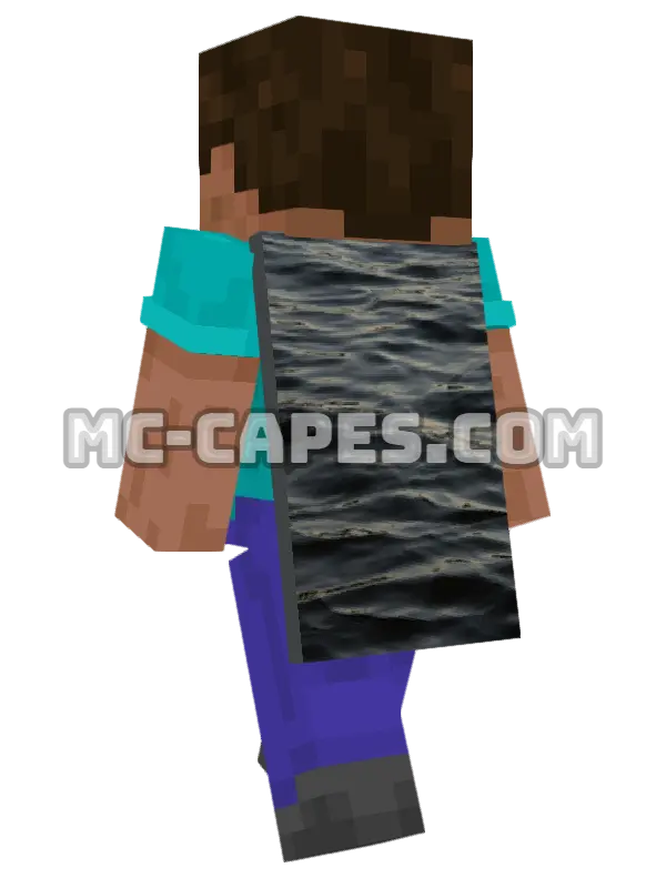 Water Surface Minecraft cape worn on a player, seen from behind