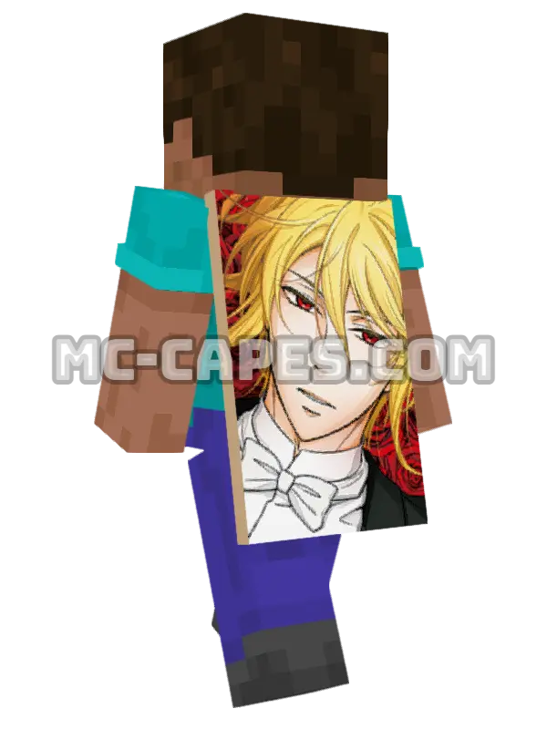 William Moriarty Minecraft cape worn on a player, seen from behind