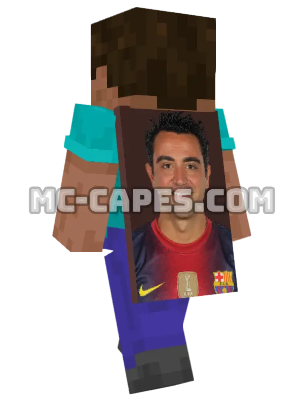 Xavi Minecraft cape worn on a player, seen from behind